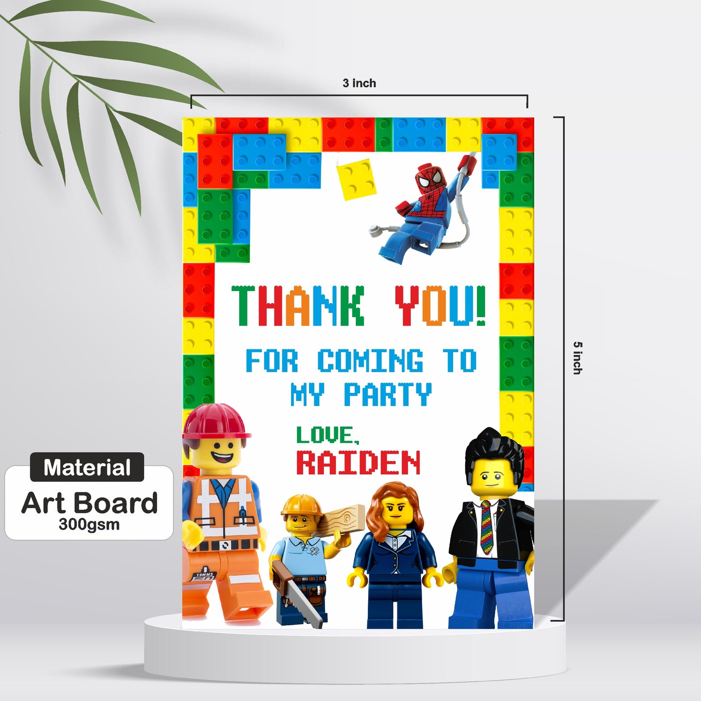 Lego Theme Thank You Cards