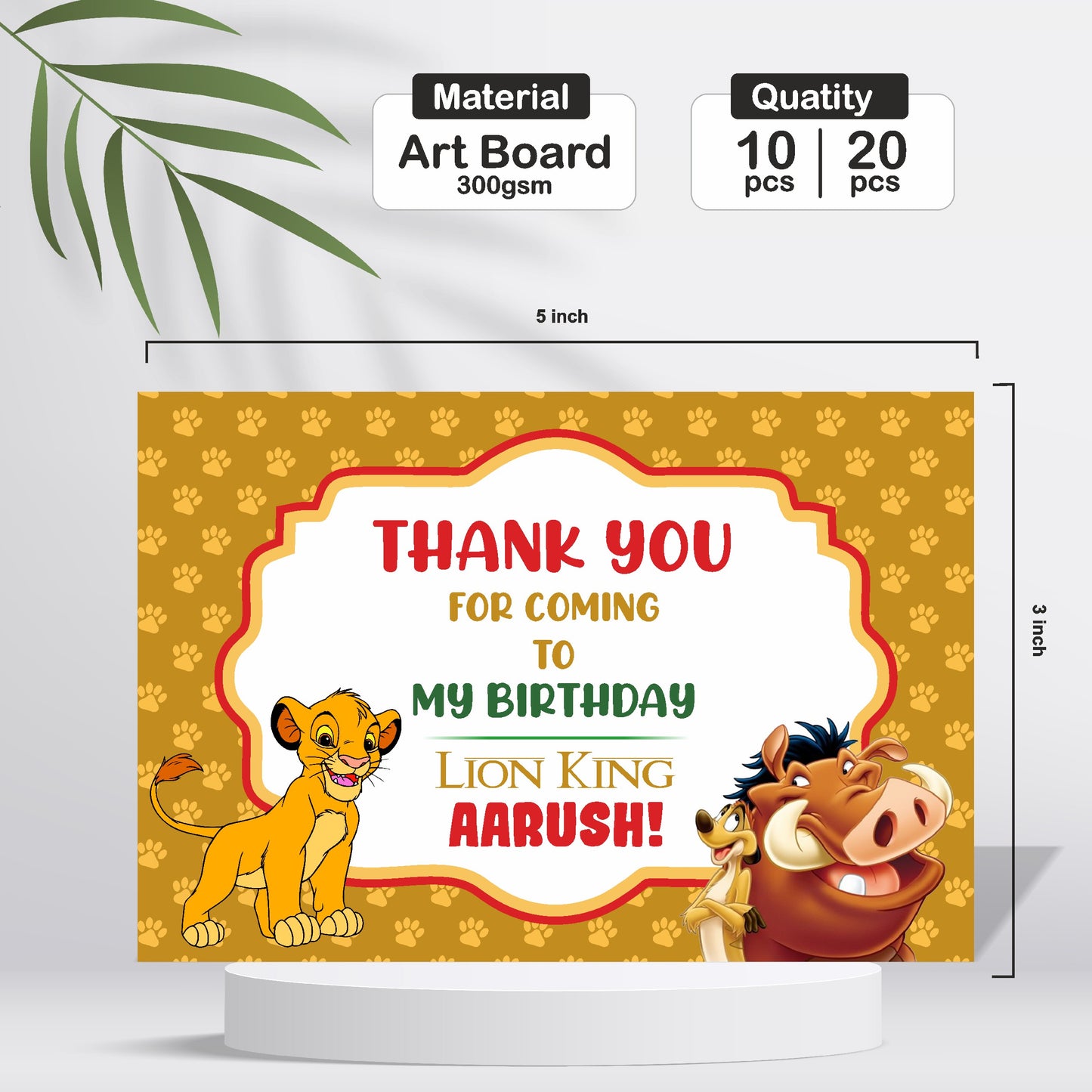 Lion King Theme Thank You Cards