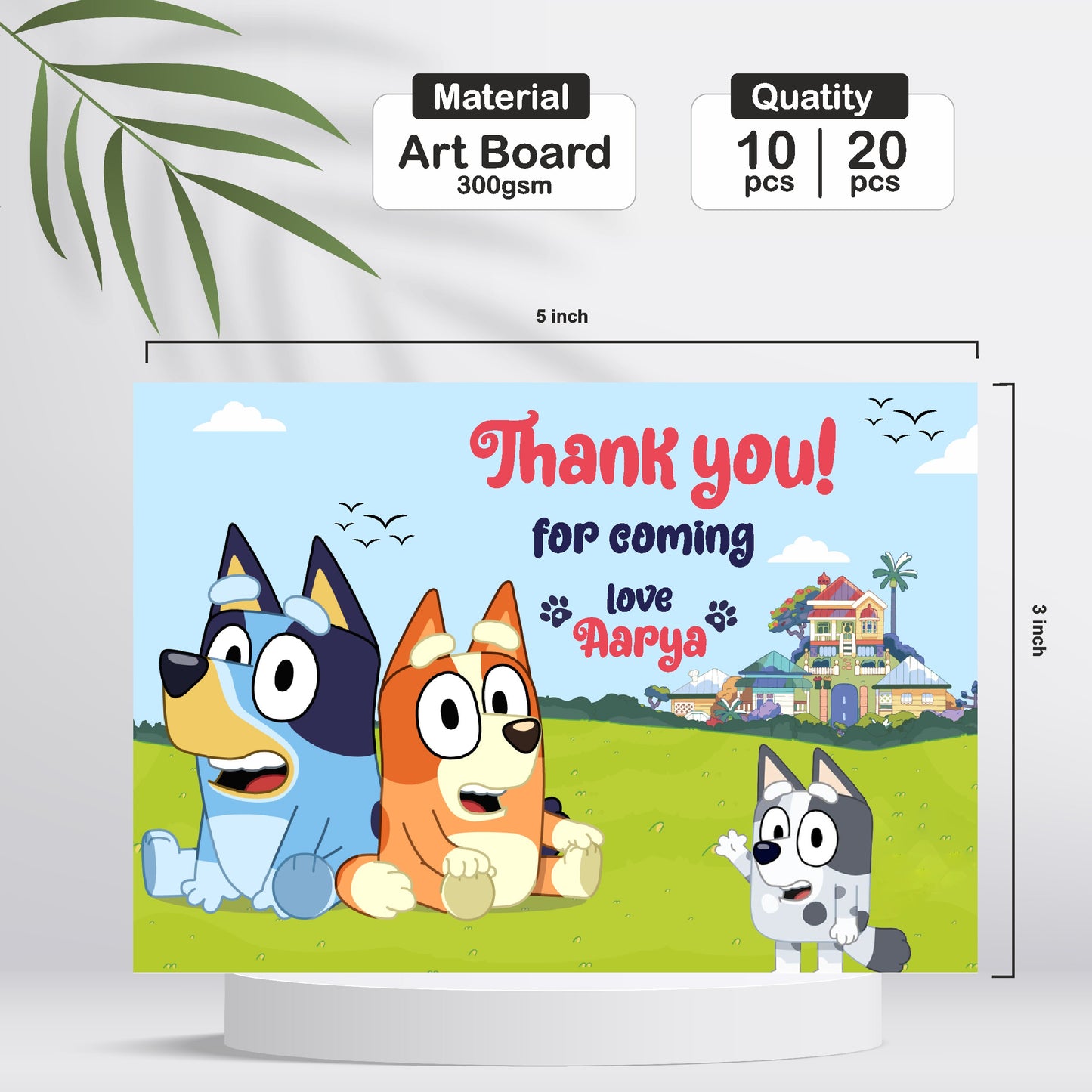 Bluey Theme Thank You Cards