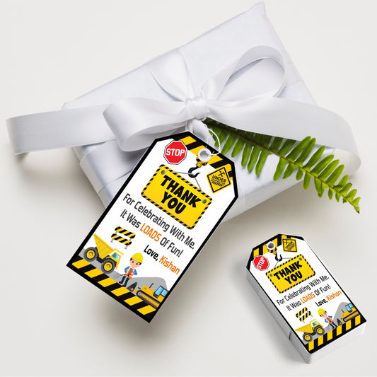 Construction Theme Thank You Tag