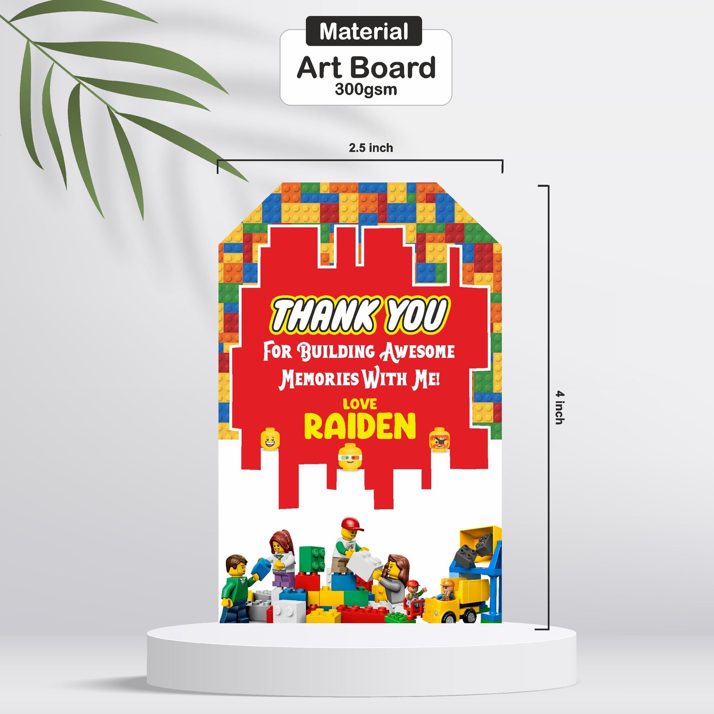 Lego Theme Thank You Tag