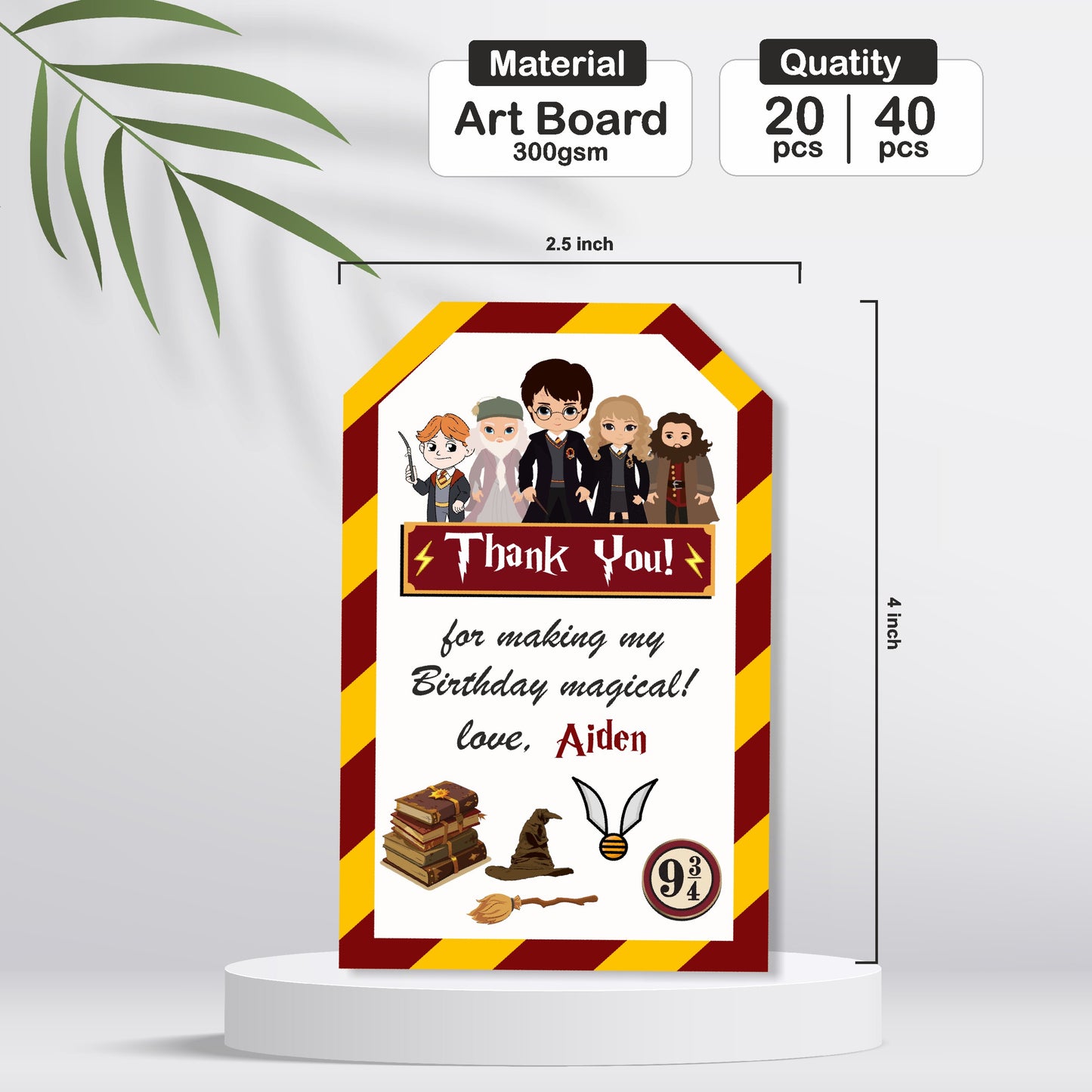 Harry Potter Theme Thank You Tag