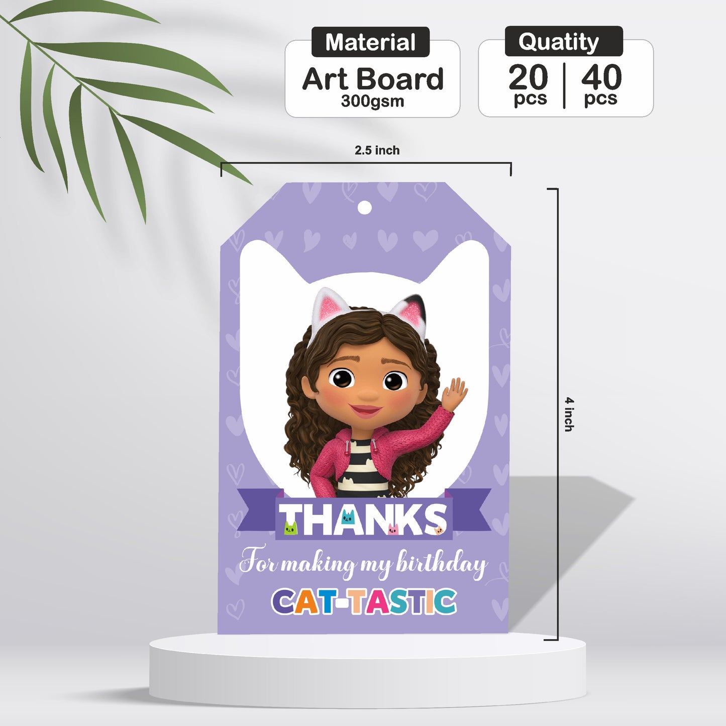 Gabby’s Dollhouse Theme Thank You Tag