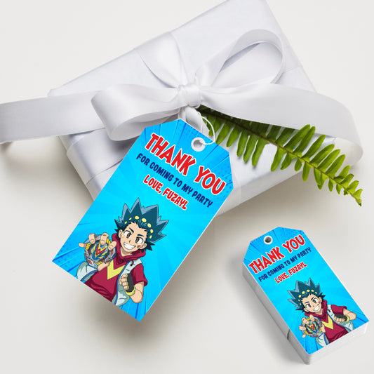 Beyblade Theme Thank You Tag