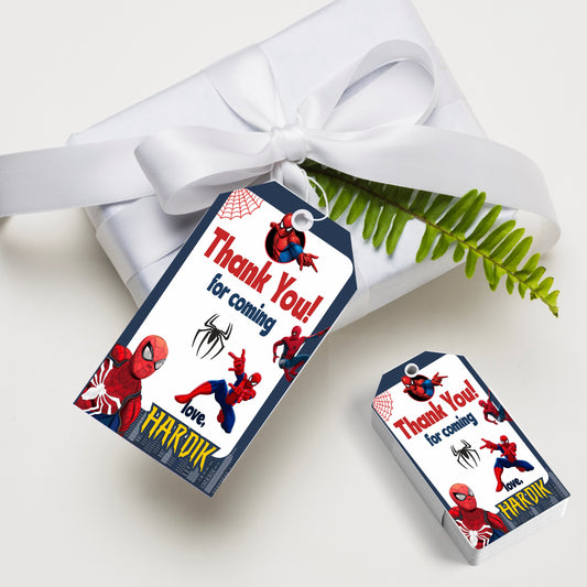 Spiderman Theme Thank You Tag