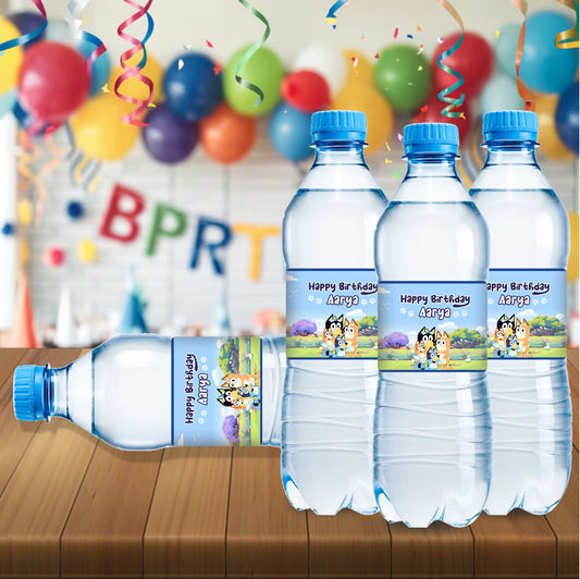 Bluey Theme Water Bottle Sticker