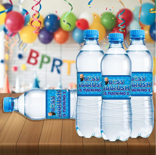 Boss Baby Theme Water Bottle Sticker