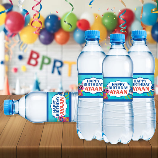 Baby Shark Theme Water Bottle Sticker