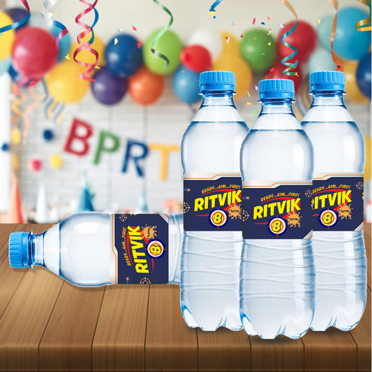 Nerf Gun Theme Water Bottle Sticker