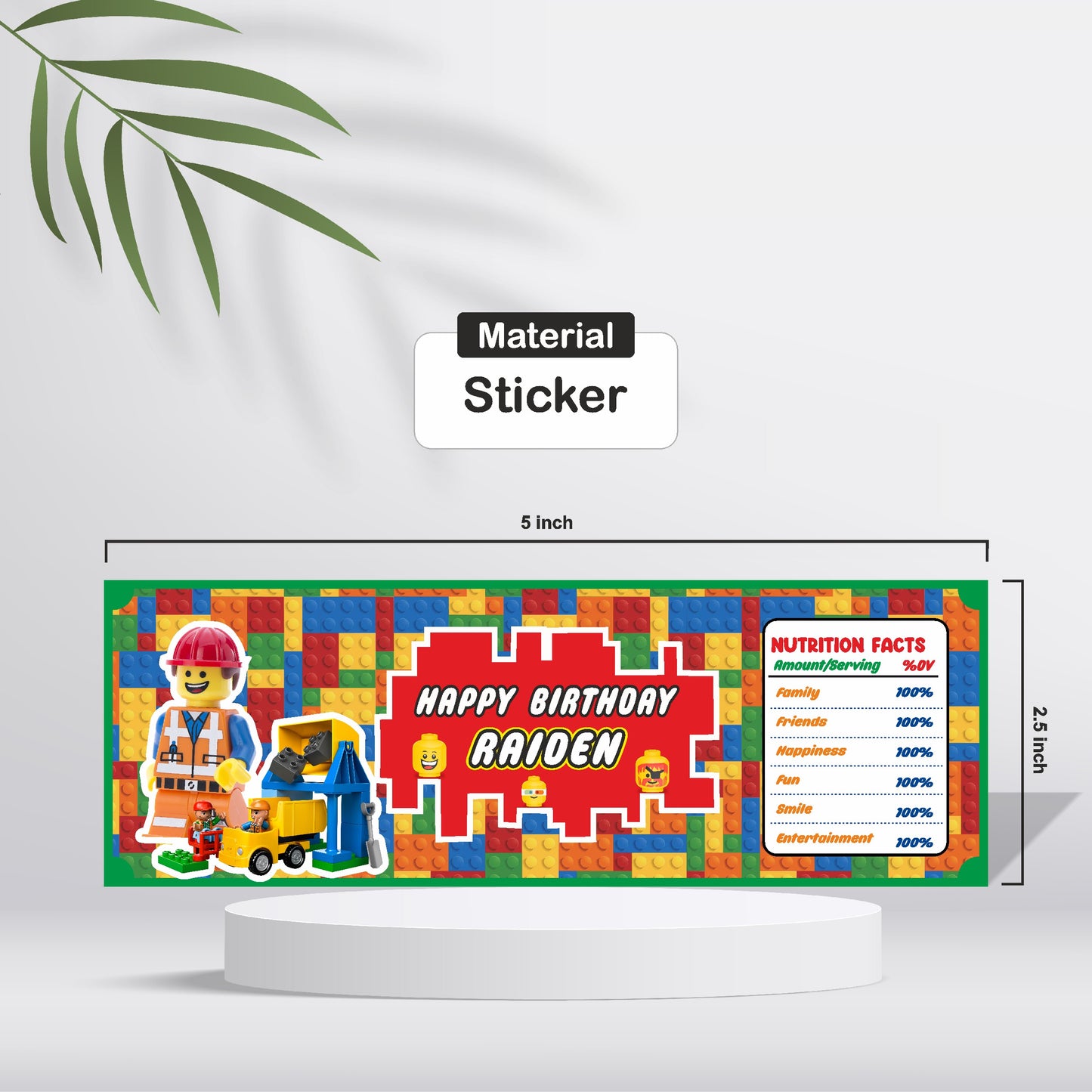 Lego Theme Water Bottle Sticker