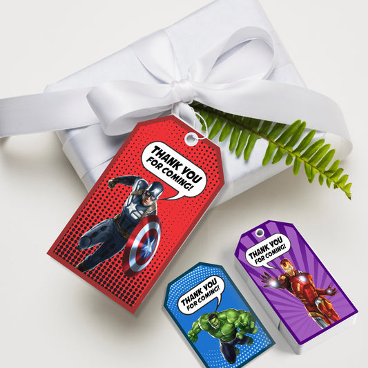 Avengers Theme Thank You Tag