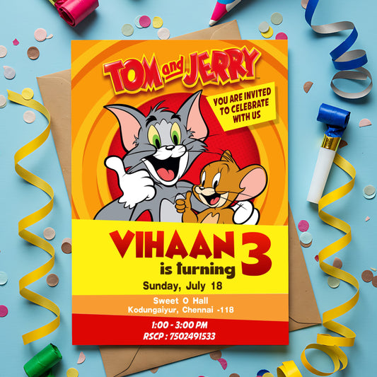 Tom & Jerry Theme Invite