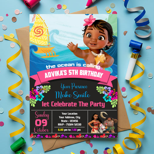 Moana Theme Invite