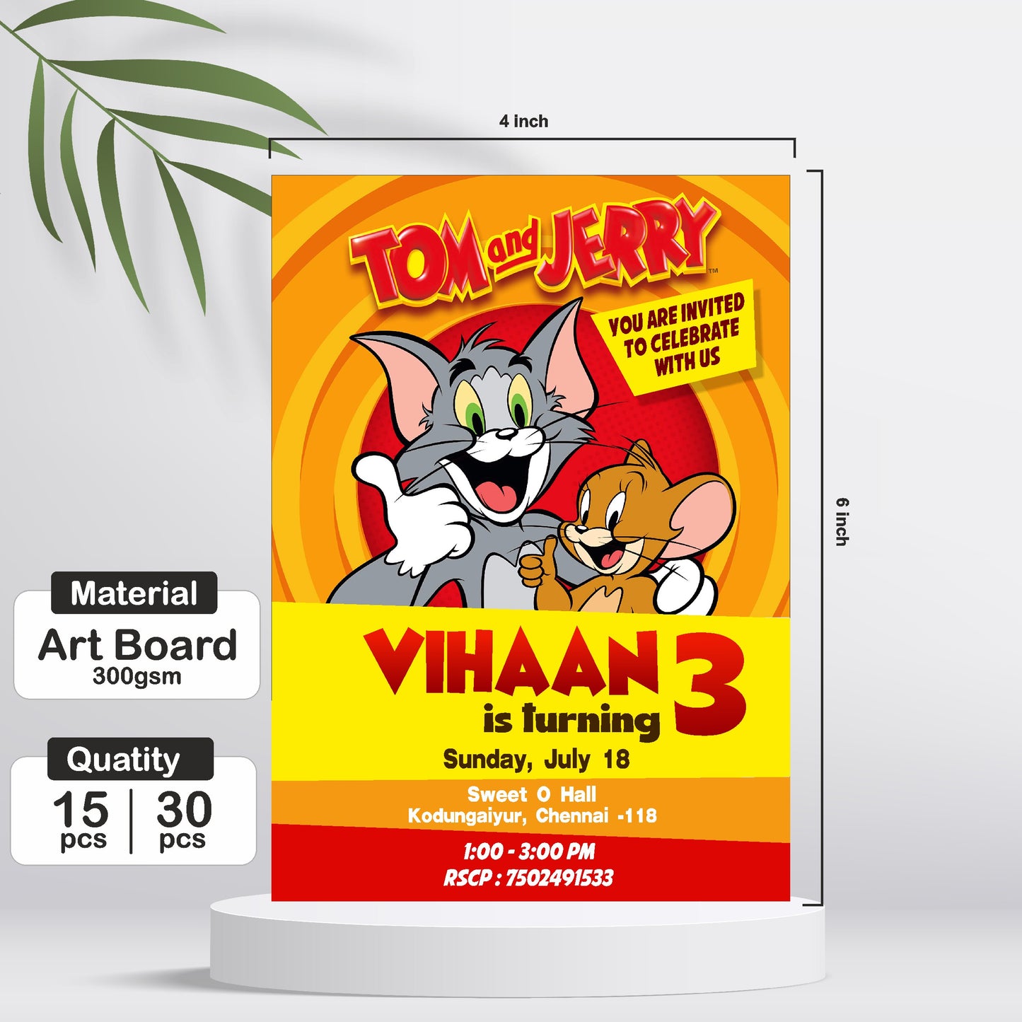 Tom & Jerry Theme Invite