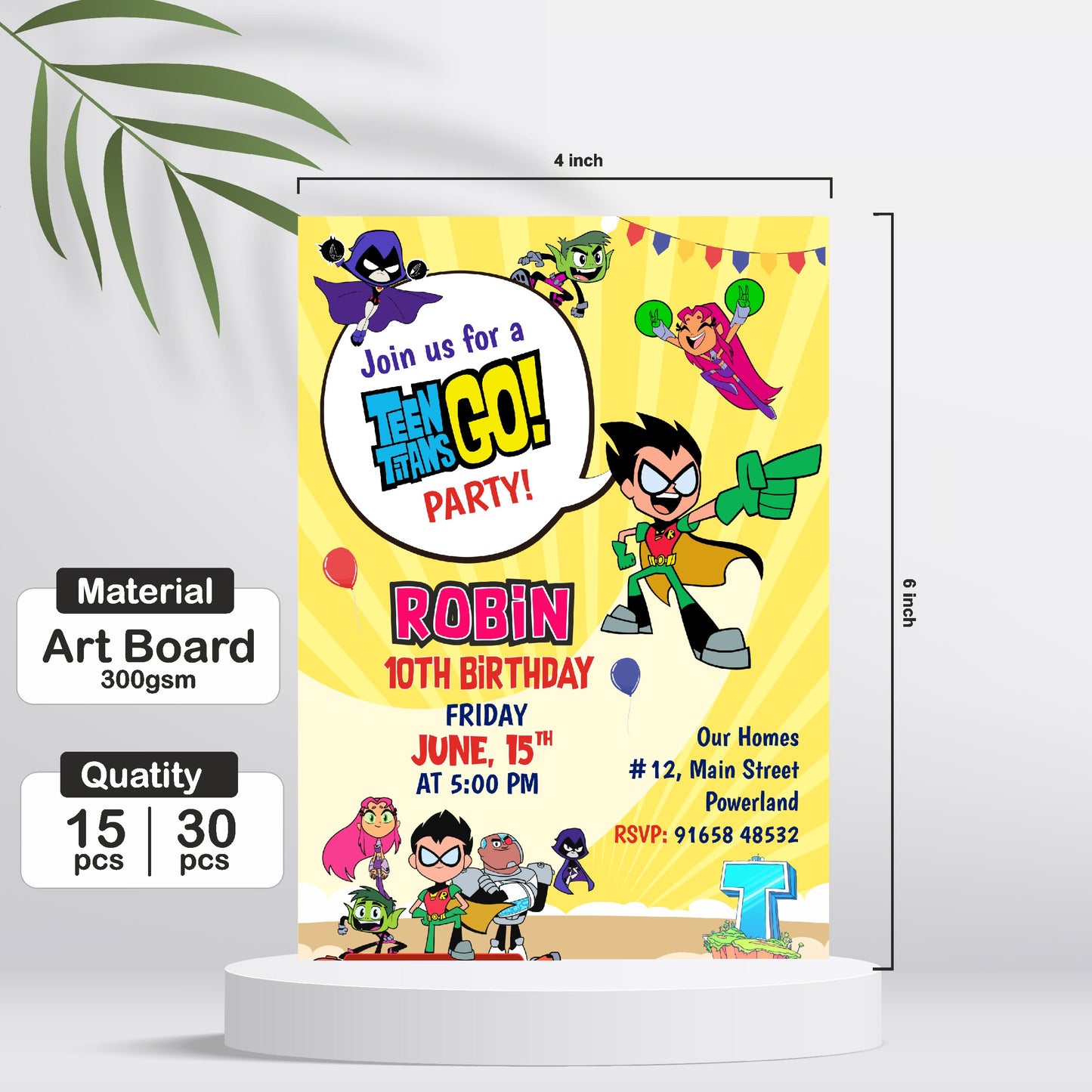 Teen Titans Theme Invite