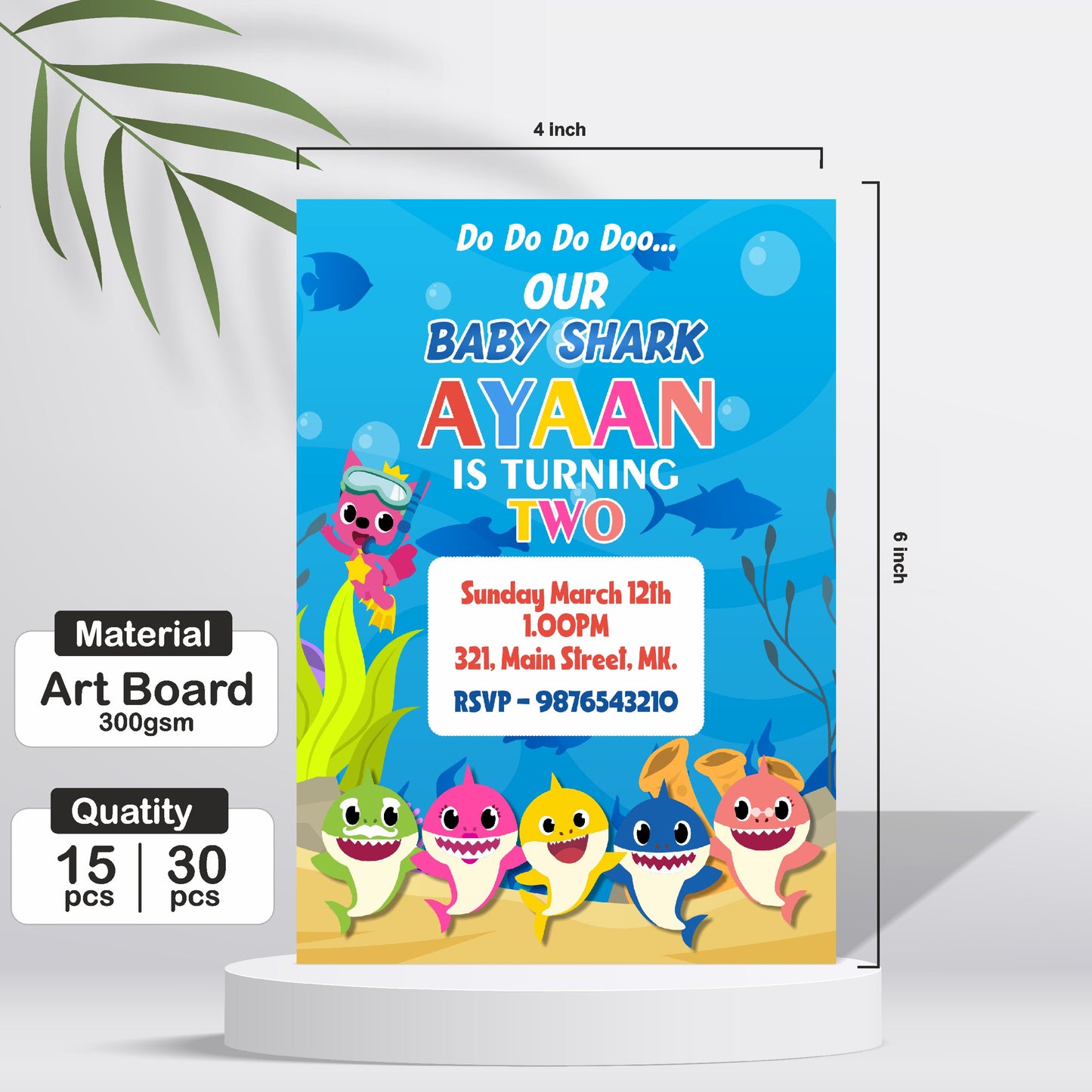 Baby Shark Theme Invite