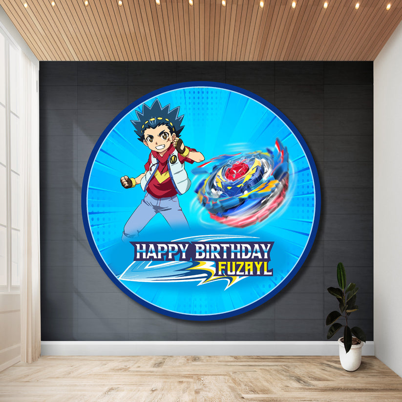 Beyblade Theme Round Backdrop – Blu Party