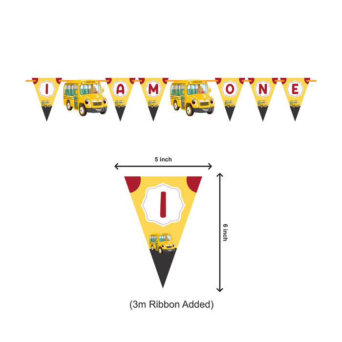 Wheels on the Bus Theme Age Bunting