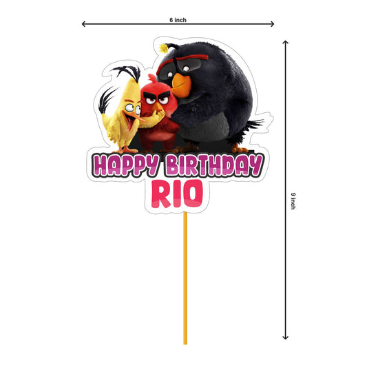 Angry Birds Theme Personalized Caketopper