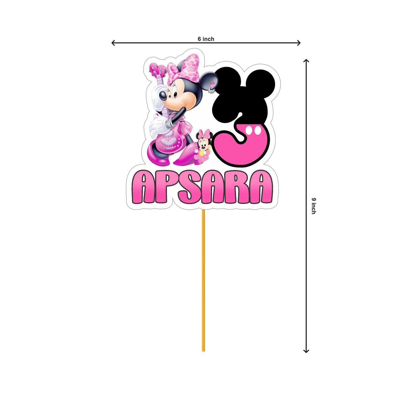 Minnie Mouse Theme Customized Caketopper