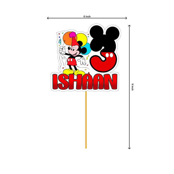 Mickey Mouse Theme Personalized Caketopper
