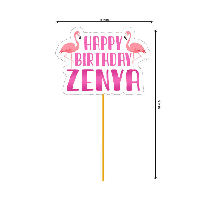 Flamingo Theme Personalized Caketopper
