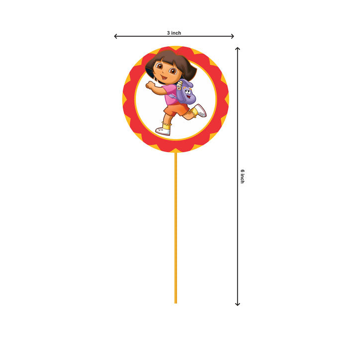 Dora the Explorer Theme Round Cup Caketopper