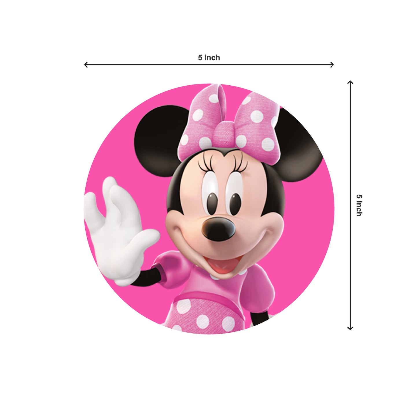 Minnie Mouse Theme Round Swirls