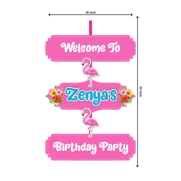 Flamingo Theme Door Poster