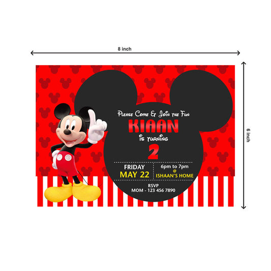 Mickey Mouse Theme Invite