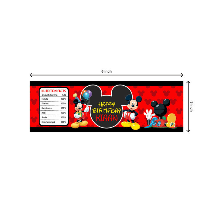 Mickey Mouse Theme Water Bottle Sticker