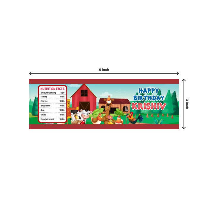 Farm Theme Water Bottle Sticker