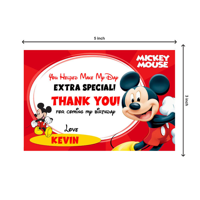 Mickey Mouse Theme Thank You Cards