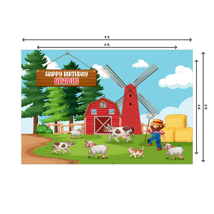 Farm Theme Personalized Backdrop