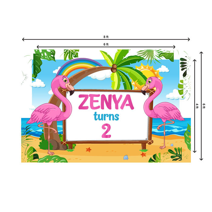 Flamingo Theme Personalized Backdrop
