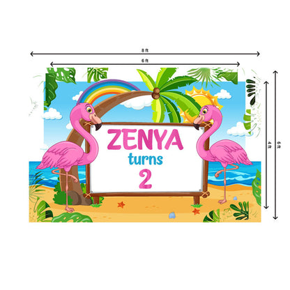 Flamingo Theme Personalized Backdrop