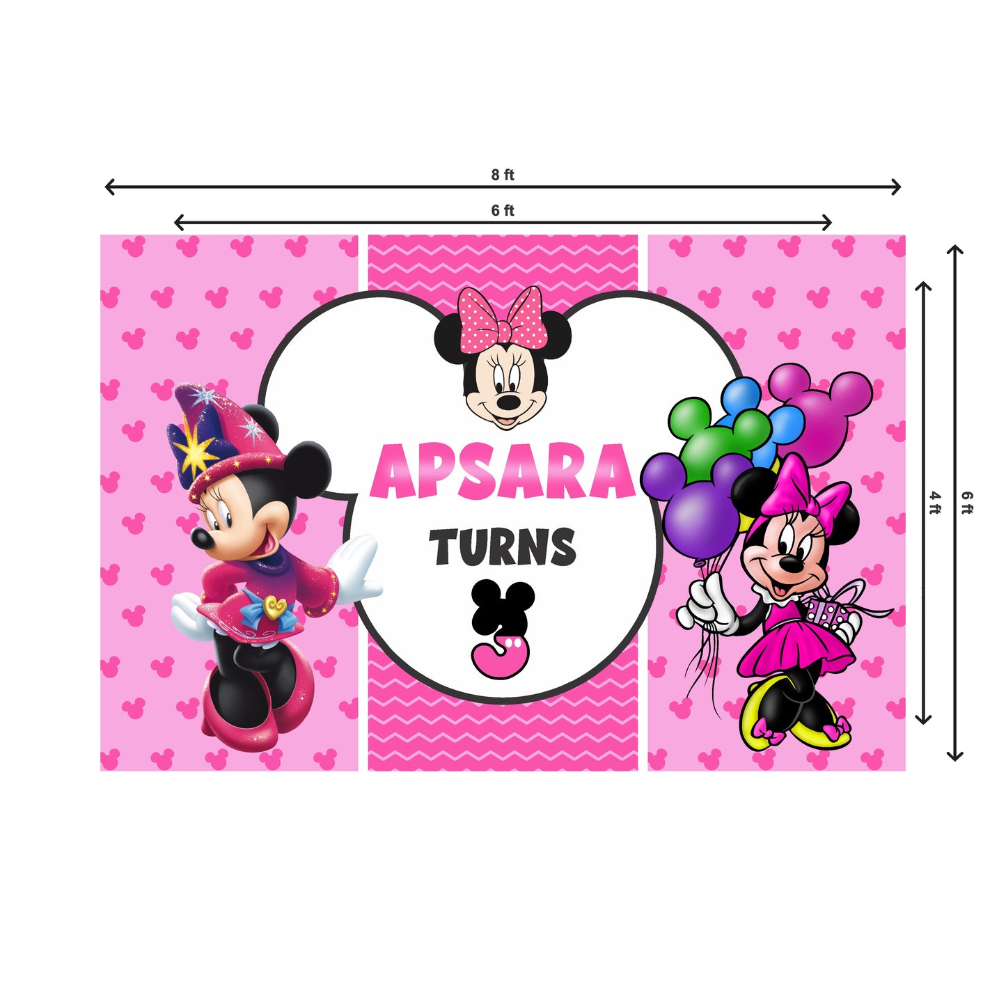 Minnie Mouse Theme Customized Backdrop