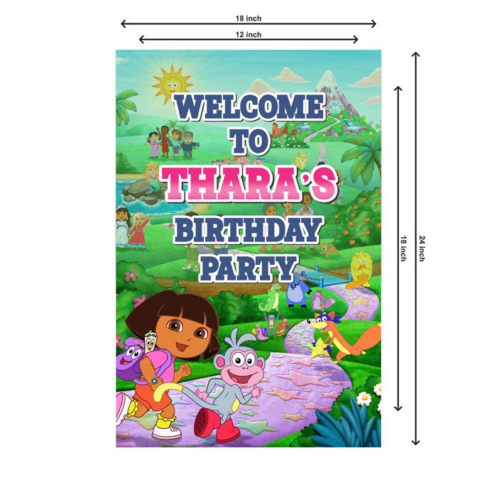 Dora the Explorer Theme Personalized Welcome Board