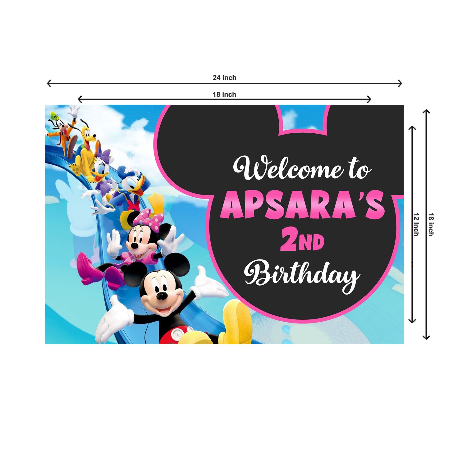 Minnie Mouse Theme Personalized Welcome Board