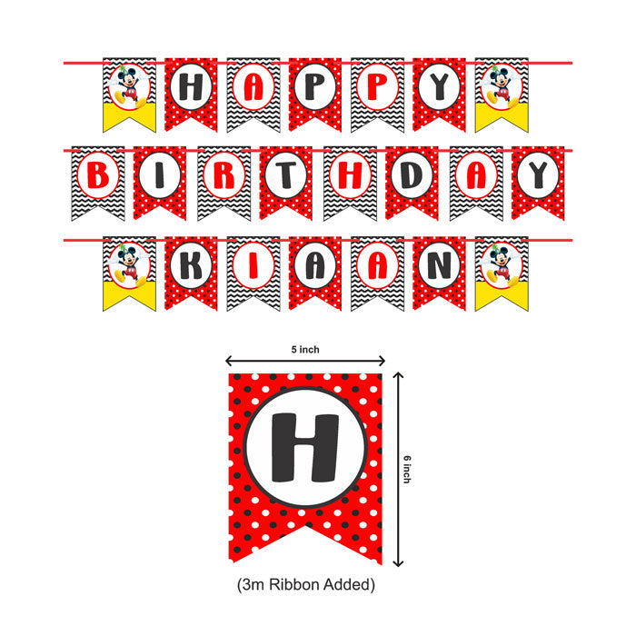 Mickey Mouse Theme Personalized Bunting
