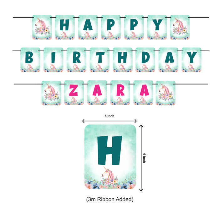 Unicorn Theme Customized Bunting