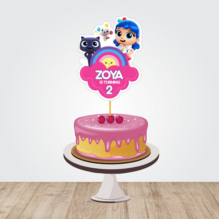 True & the Rainbow Kingdom Theme Personalized Caketopper