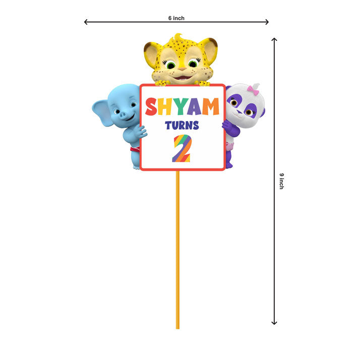 Word Party Theme Personalized Caketopper