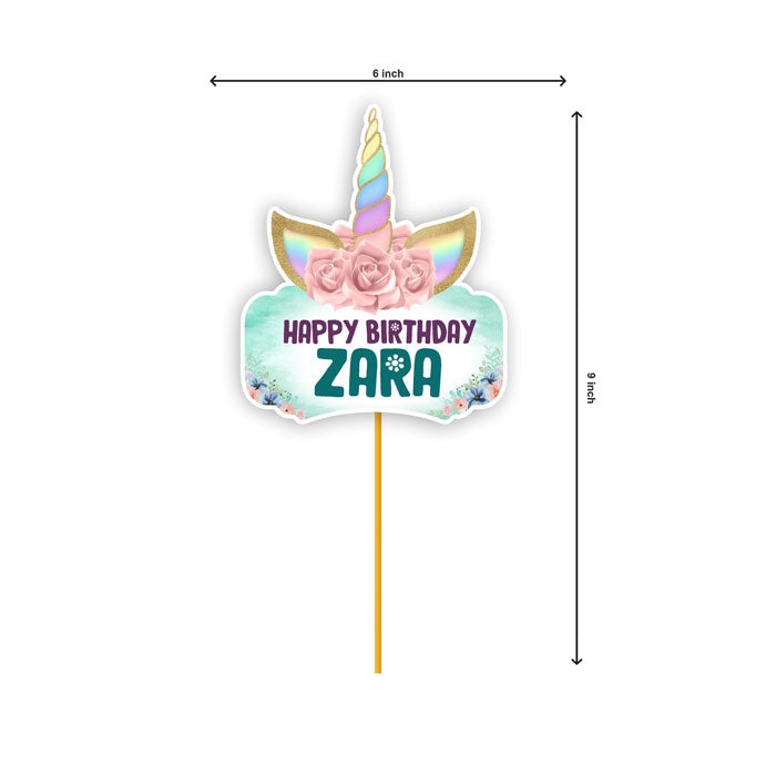 Unicorn Theme Customized Caketopper