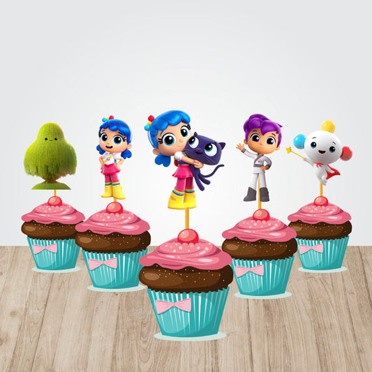 True & the Rainbow Kingdom Theme Cupcake Topper