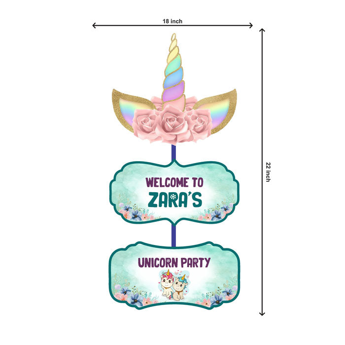 Unicorn Theme Personalized Door Poster