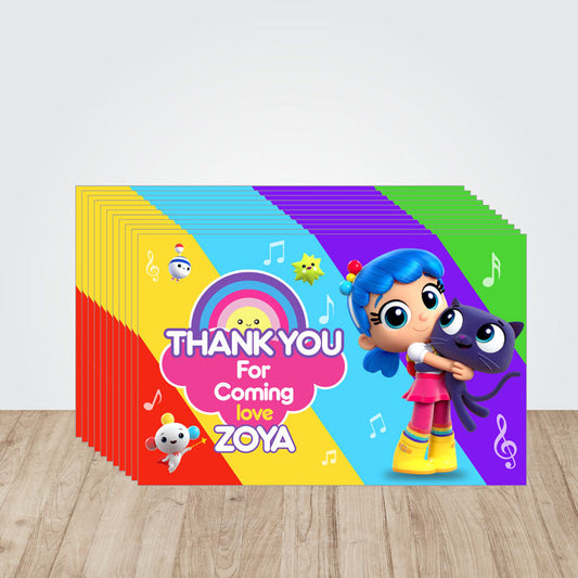True & the Rainbow Kingdom Theme Thank You Cards