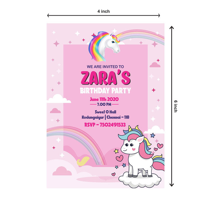 Unicorn Theme Invite
