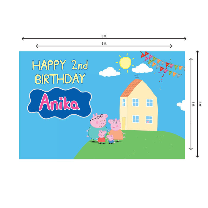 Peppa Pig Girl Theme Customized Backdrop