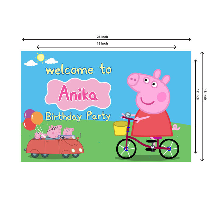 Peppa Pig girl Theme Personalized Welcome Board